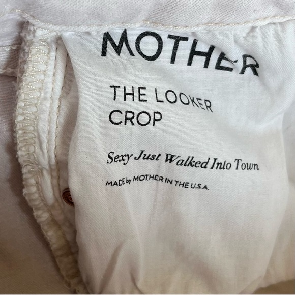 Mother Jeans Sz 25 The Looker Crop Sexy Just Walked Into Town Blush Denim White - Picture 10 of 16